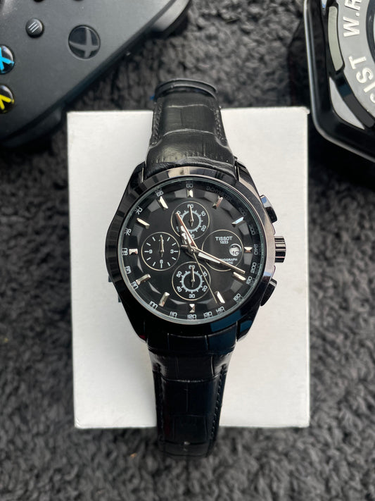 Couturier Black Leather Strap Chronograph